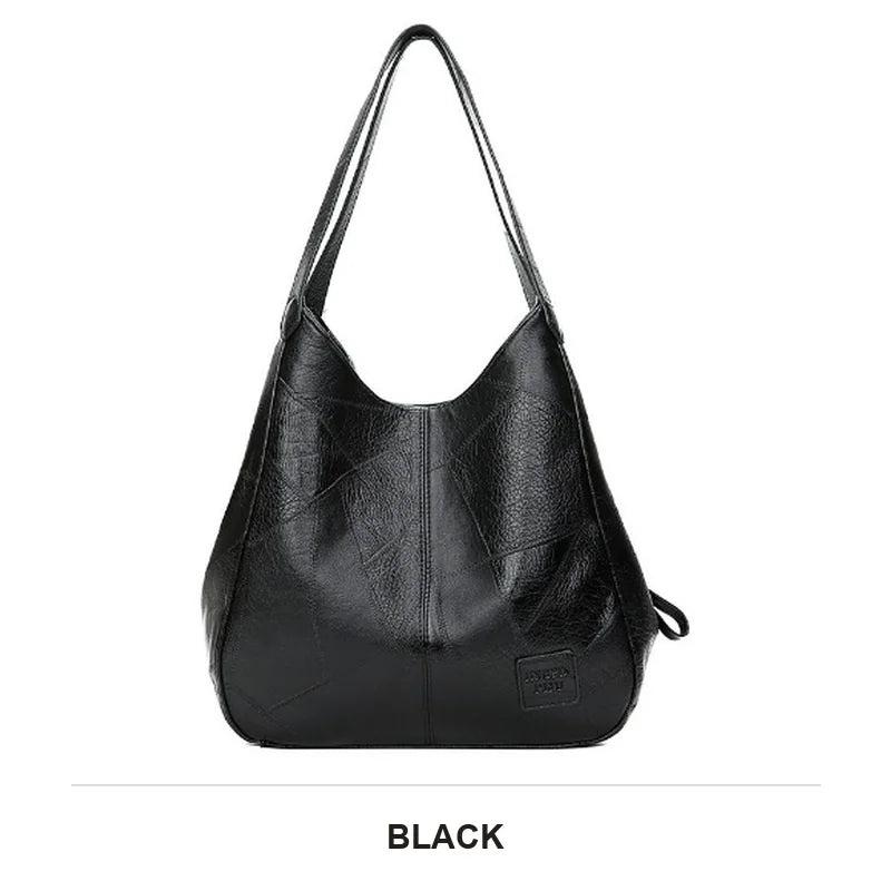 Women Soft PU Leather Tote Bag Vintage Shoulder Handbag Minimalist Top Handle Casual Everyday Purse