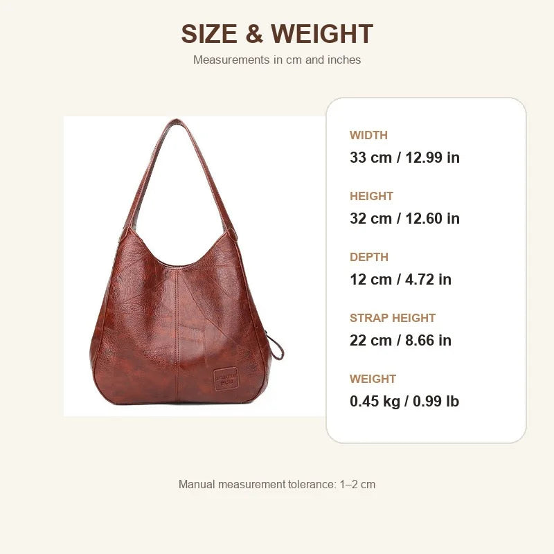 Women Soft PU Leather Tote Bag Vintage Shoulder Handbag Minimalist Top Handle Casual Everyday Purse
